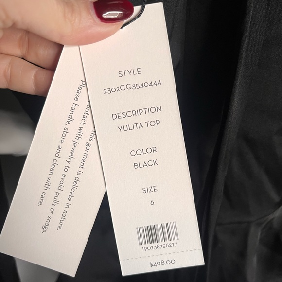 NWT Veronica Beard Yulita chain cut-out top, black, size 6 - Picture 5 of 9